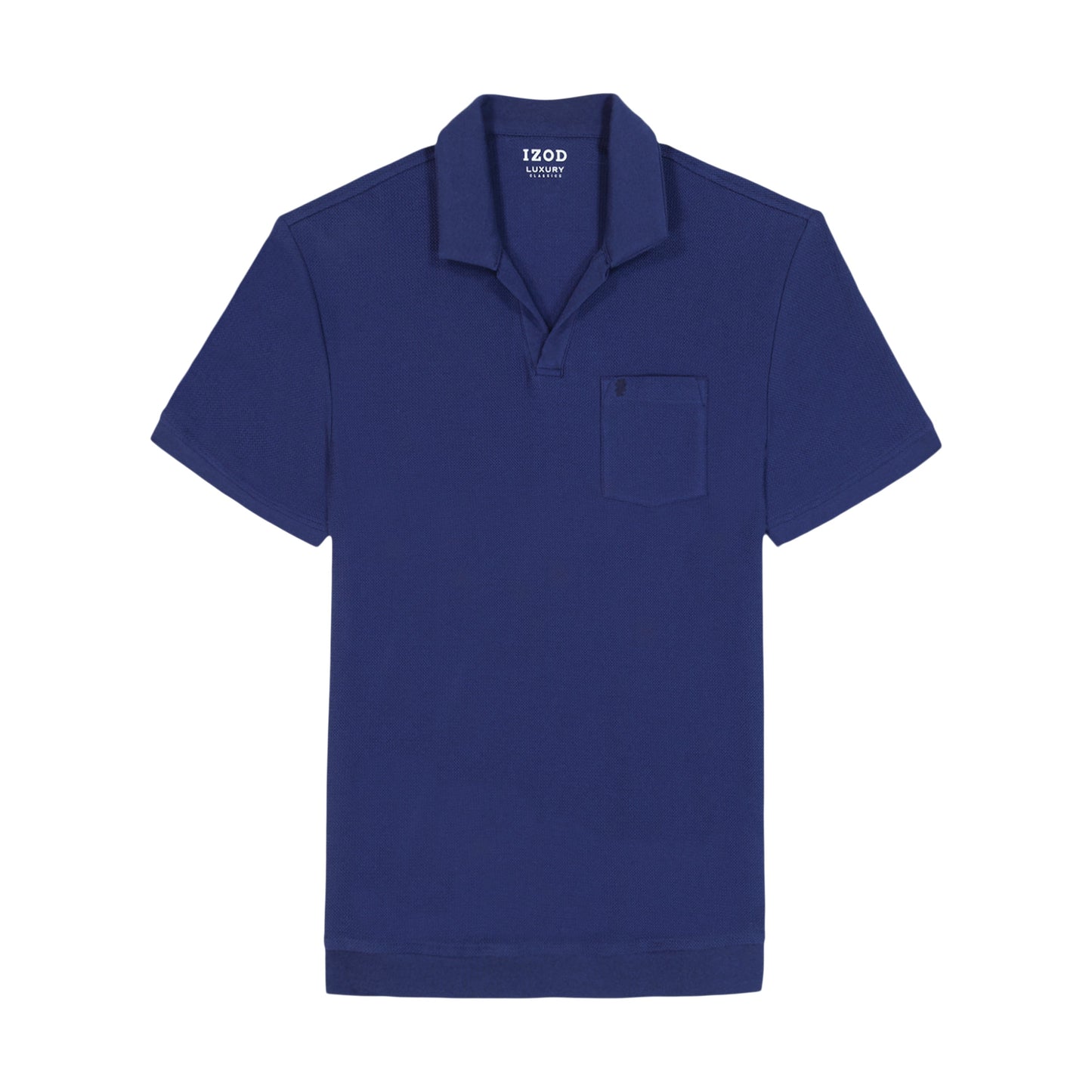 Izod Johnny Collar Textured Knit Polo - Medieval Blue