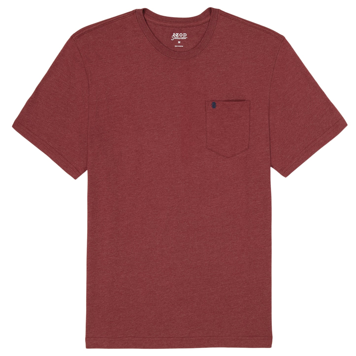 Izod SALTWATER SOFT WASH POCKET CREW - SUNDRIED TOMATO