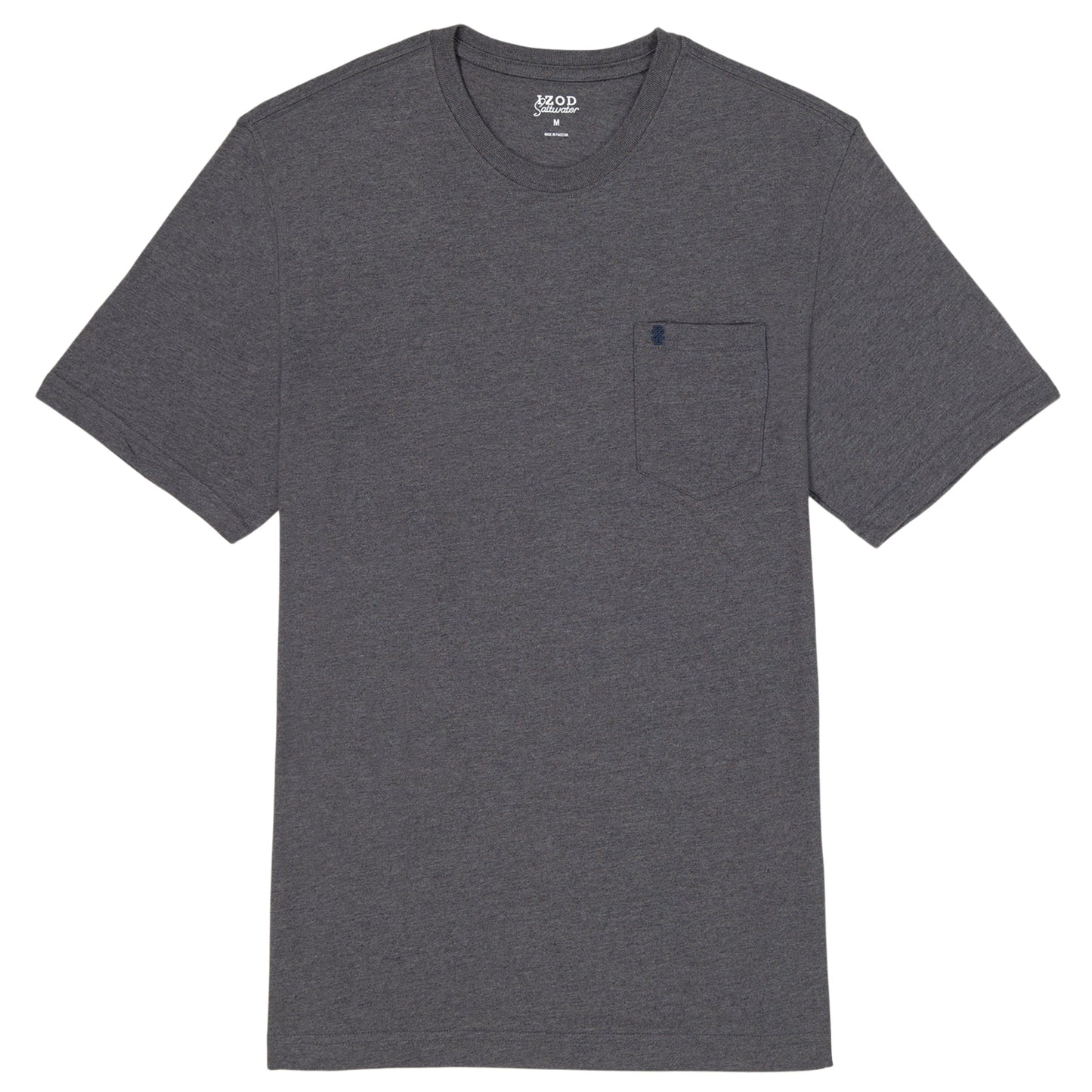 Izod SALTWATER SOFT WASH POCKET CREW - CARBON HTHR