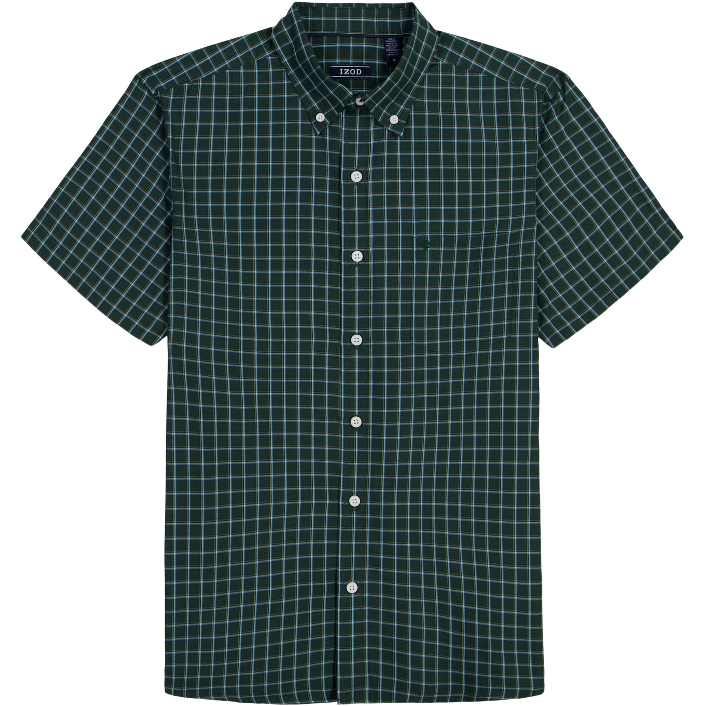 Izod BREEZE SHORT SLEEVE BUTTON DOWN SHIRT - TANAGER TURQUOISE