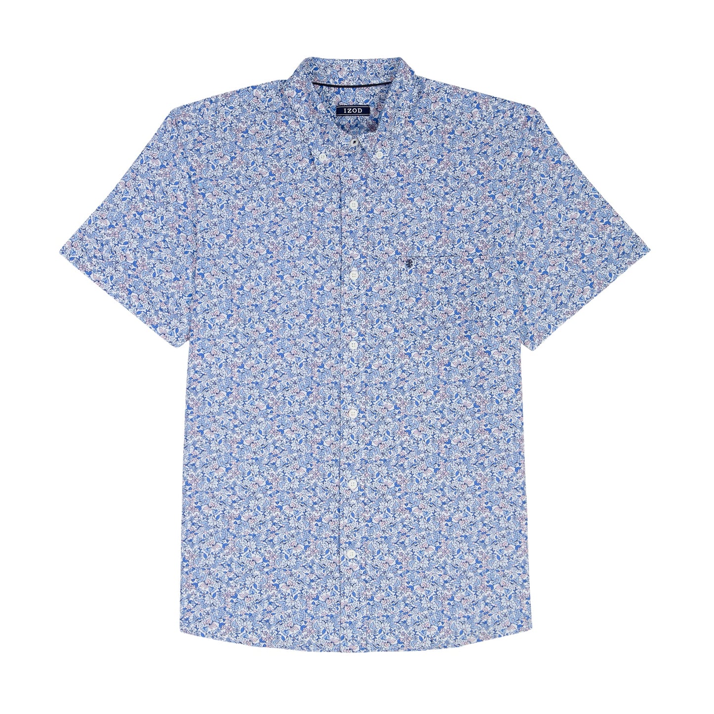 Izod BREEZE S/S PRINTED BUTTON-DOWN SHIRT - REGATTA