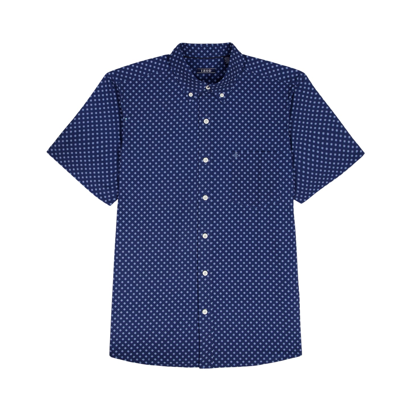 Izod BREEZE S/S PRINTED BUTTON-DOWN SHIRT - TWILIGHT BLUE