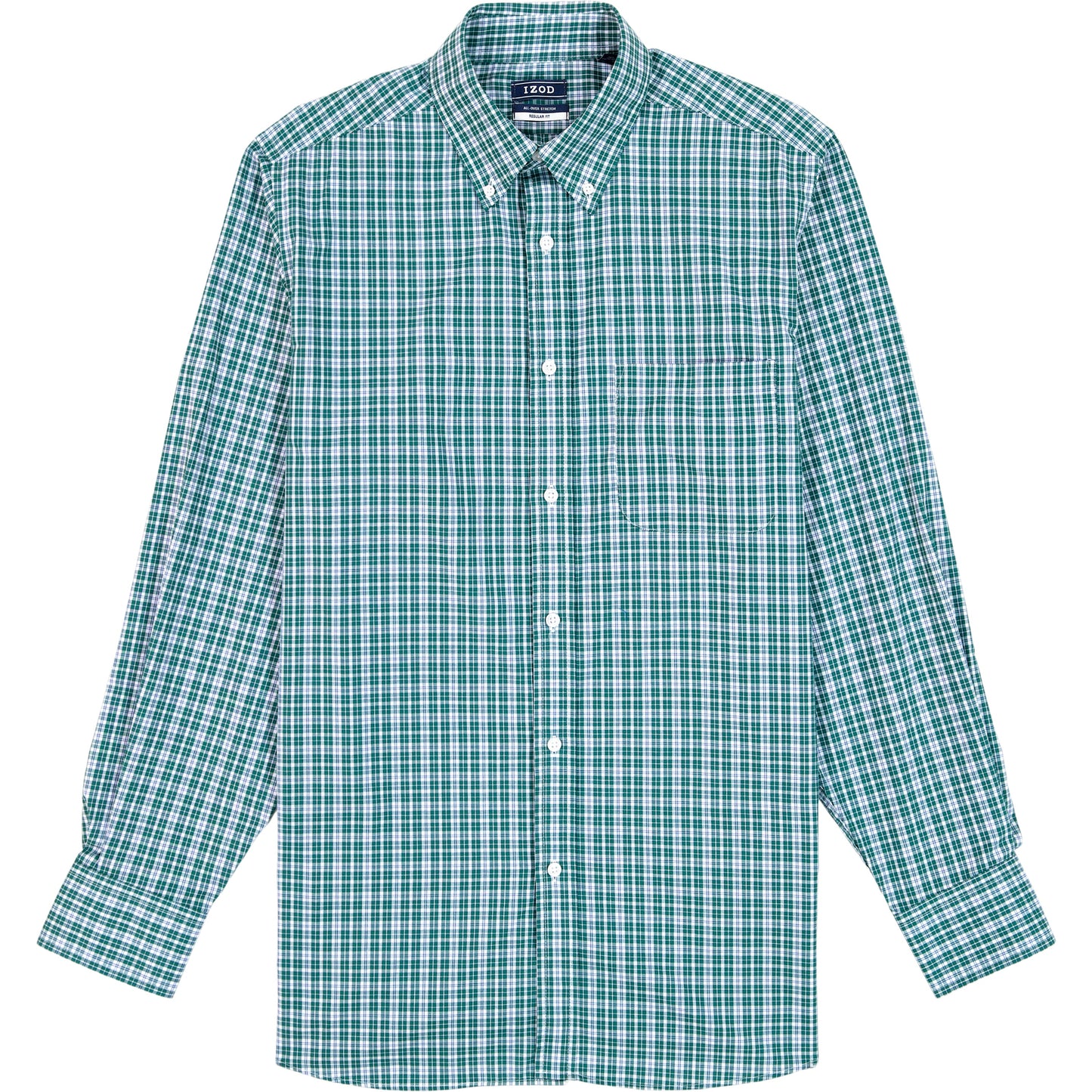 Izod All Over Stretch Button Down Dress Shirt - Bayberry