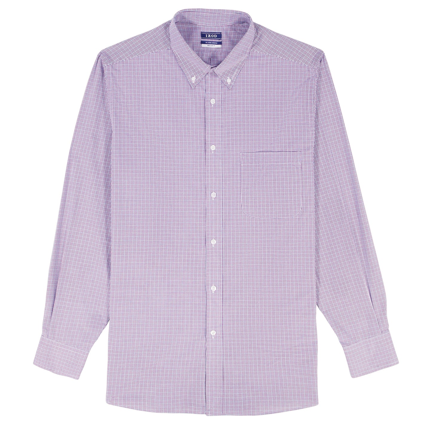 Izod All Over Stretch Button Down Dress Shirt - Imperial Purple
