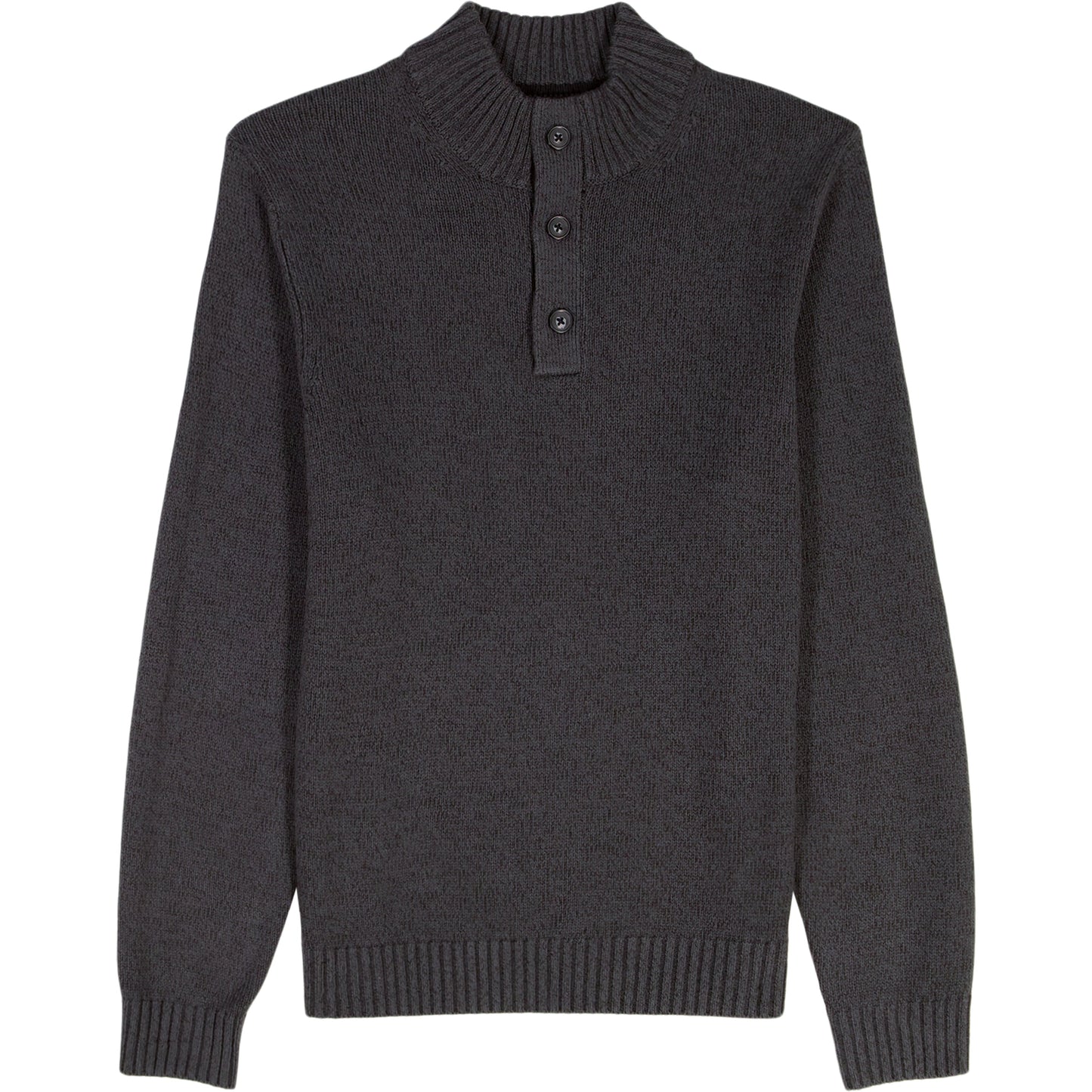 Izod Holiday Button Mock Sweater - Asphalt
