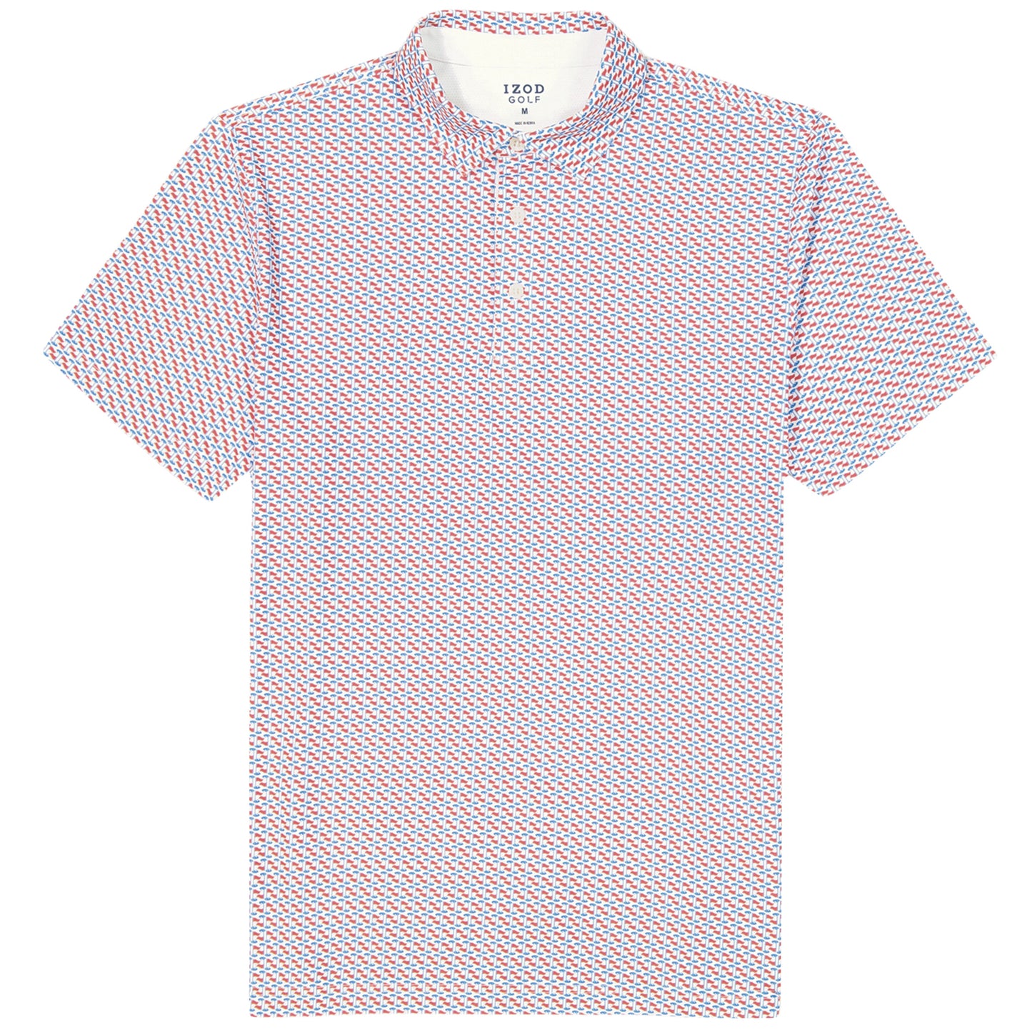 Izod GOLF SWINGFLEX ELITE SHORT SLEEVE PRINTED POLO - BRIGHT WHITE
