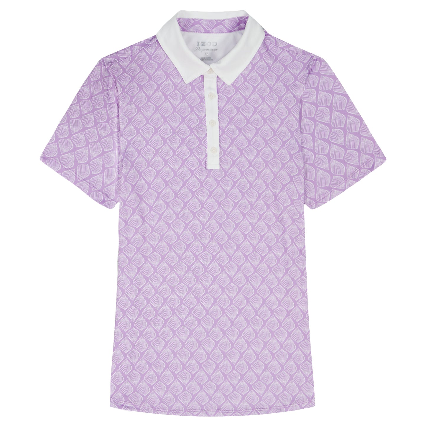 Izod ALLY PRINTED S/S POLO - SHEER LILAC