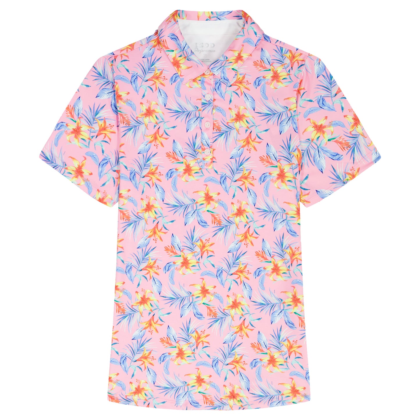 Izod ALLY PRINTED S/S POLO - PRISM PINK