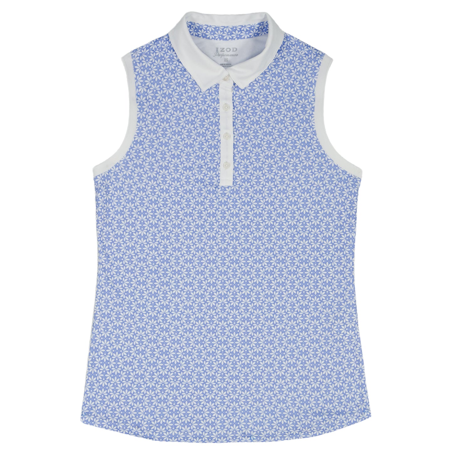 Izod ALLY PRINTED SLEEVELESS POLO - HYDRANGEA