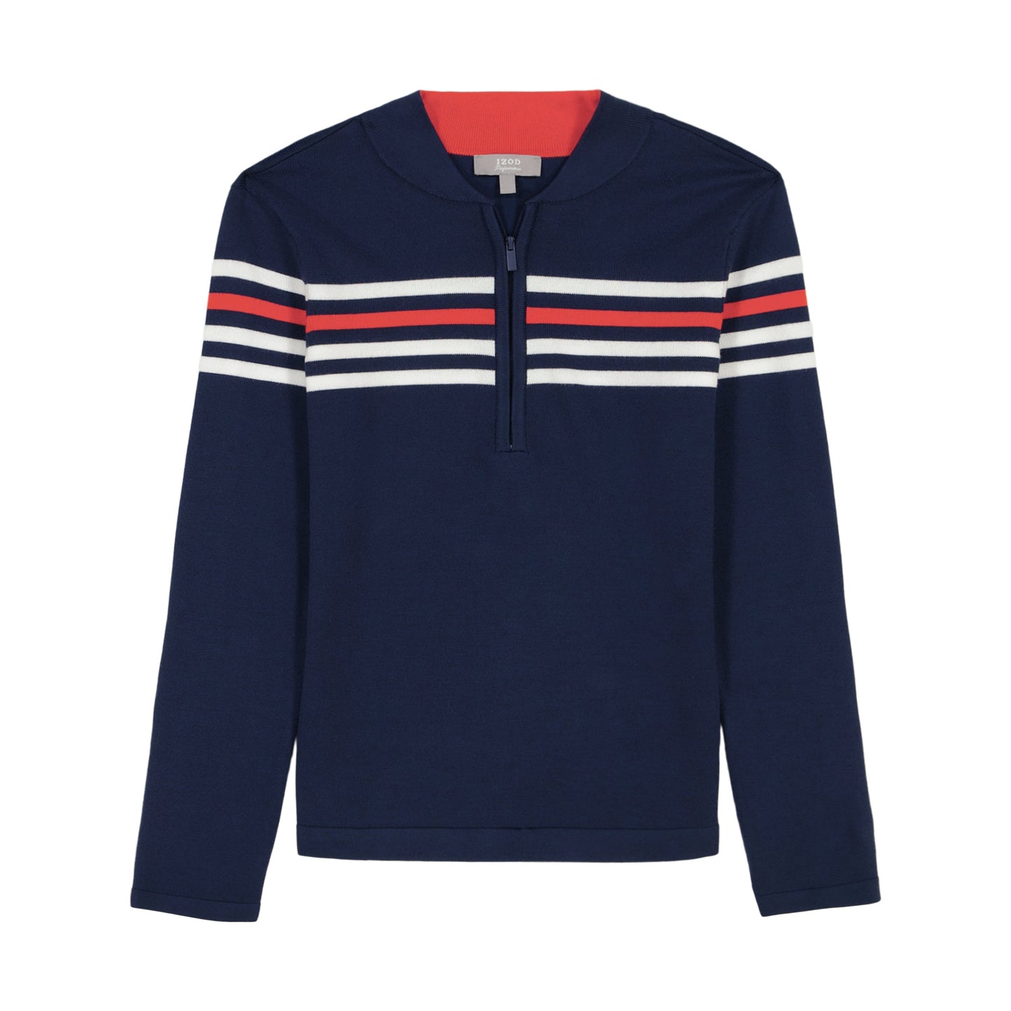 Izod ZOEY STRIPED ZIP PULLOVER - MEDIEVAL BLUE