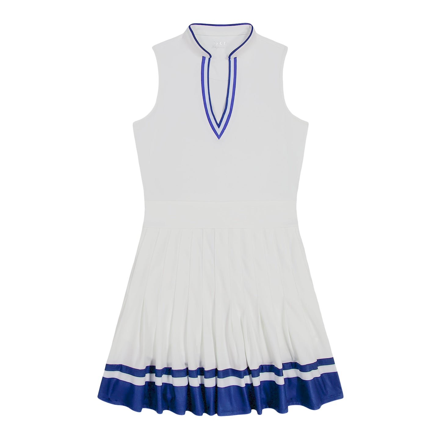 Izod RALLY V-NECK PLEATED DRESS - BRIGHT WHITE