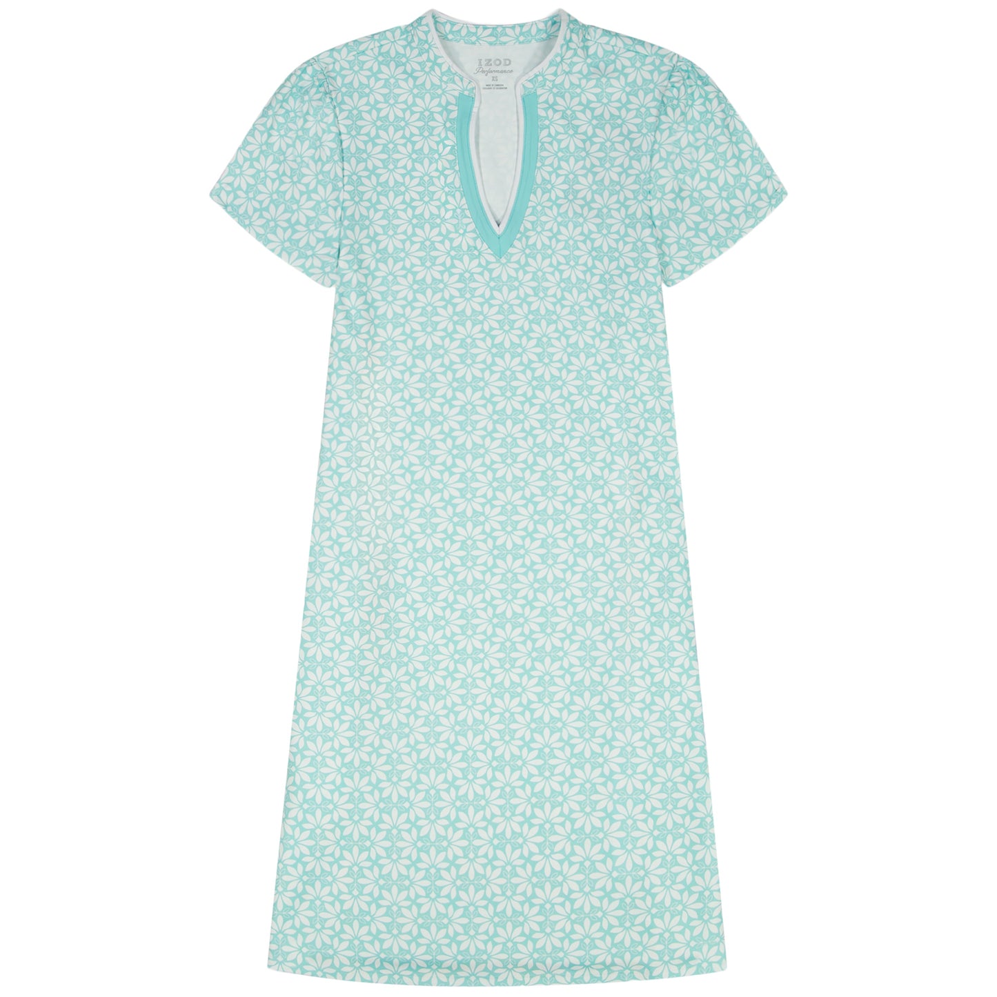 Izod SARA S/S PRINTED DRESS - ARUBA BLUE