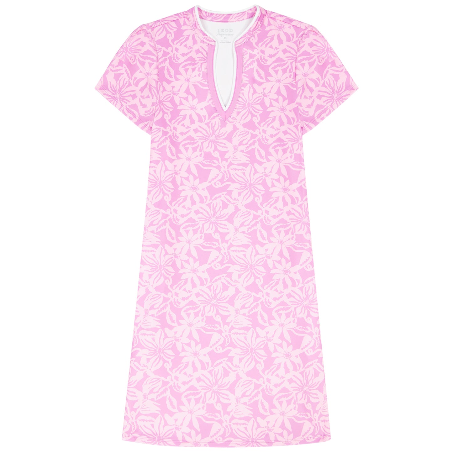 Izod SARA S/S PRINTED DRESS - OPERA MAUVE
