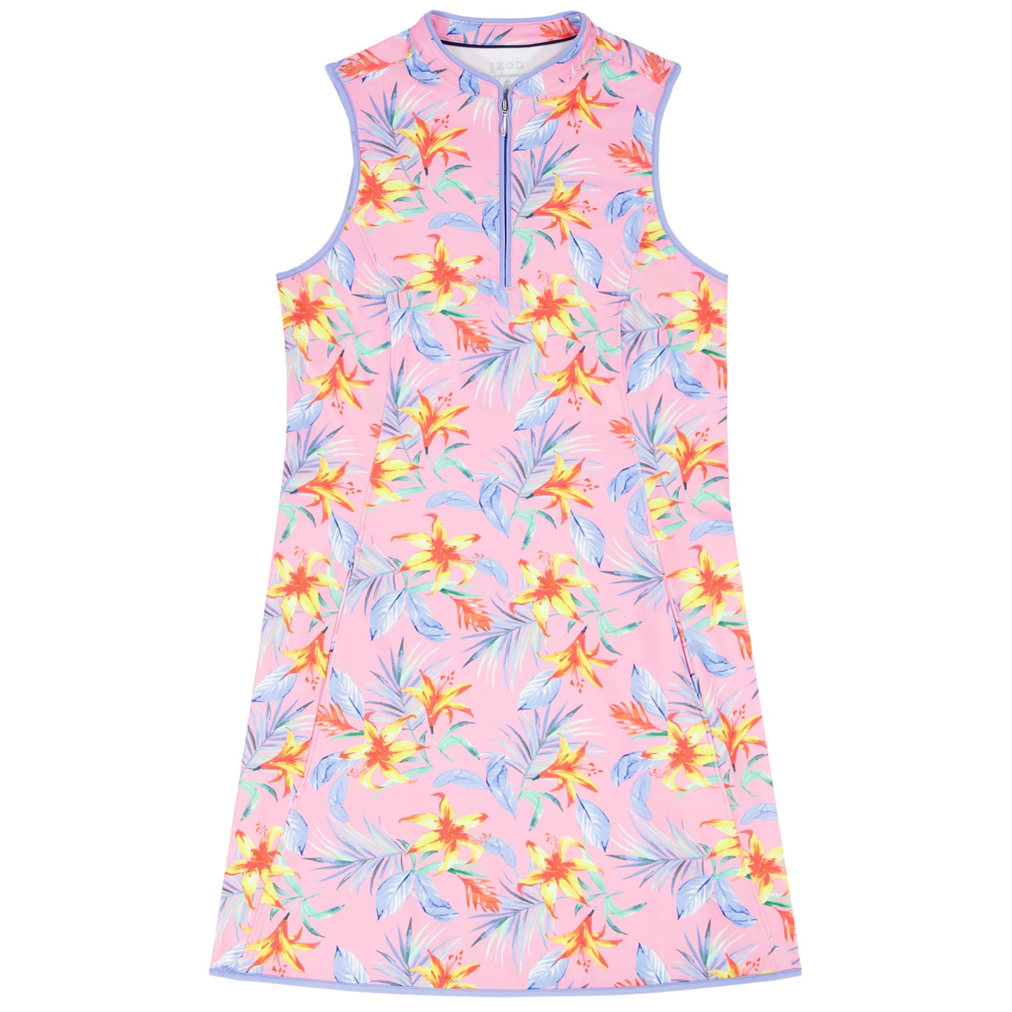Izod L’ACEY ZIP COURT PRINTED DRESS - PRISM PINK
