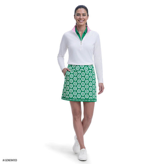 Izod BREE PRINTED SKORT - GREENLAKE