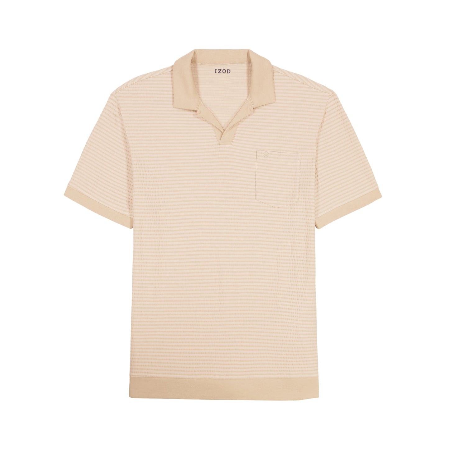 Izod Johnny Collar Textured Knit Polo - Egret