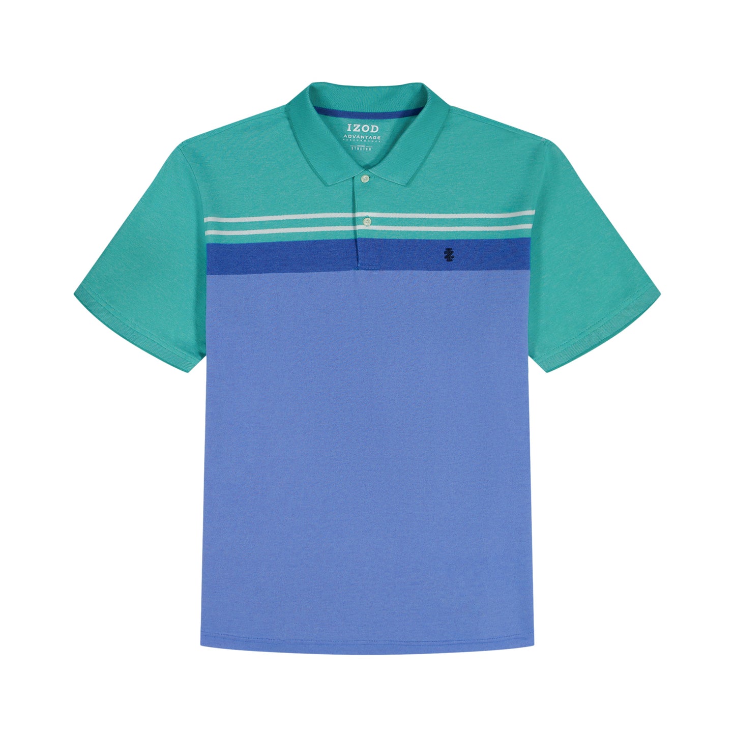Izod ADVANTAGE PERFORMANCE STRIPED POLO - BILLIARD