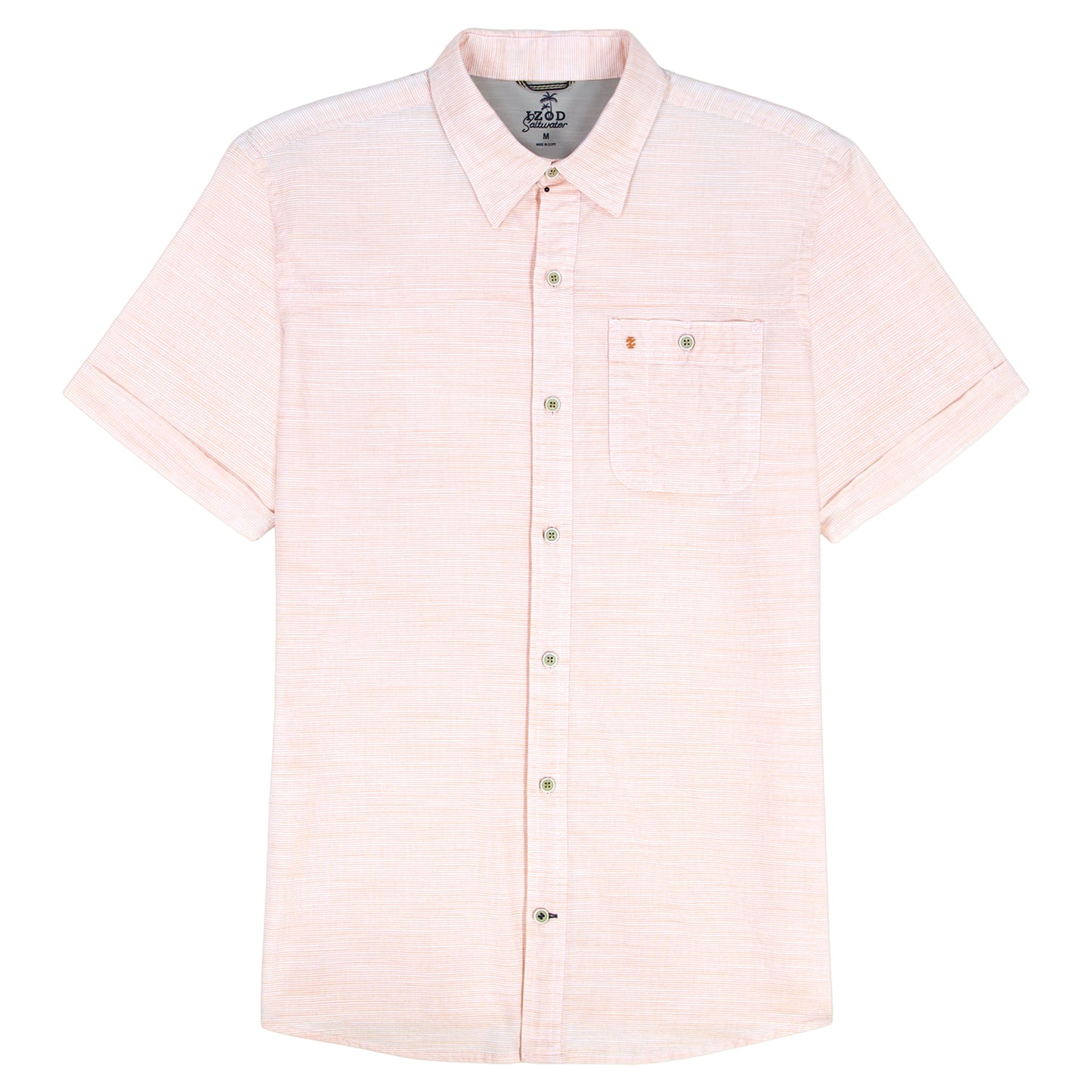 Izod DOCKSIDE CHAMBRAY S/S SHIRT - PEACH COBBLER