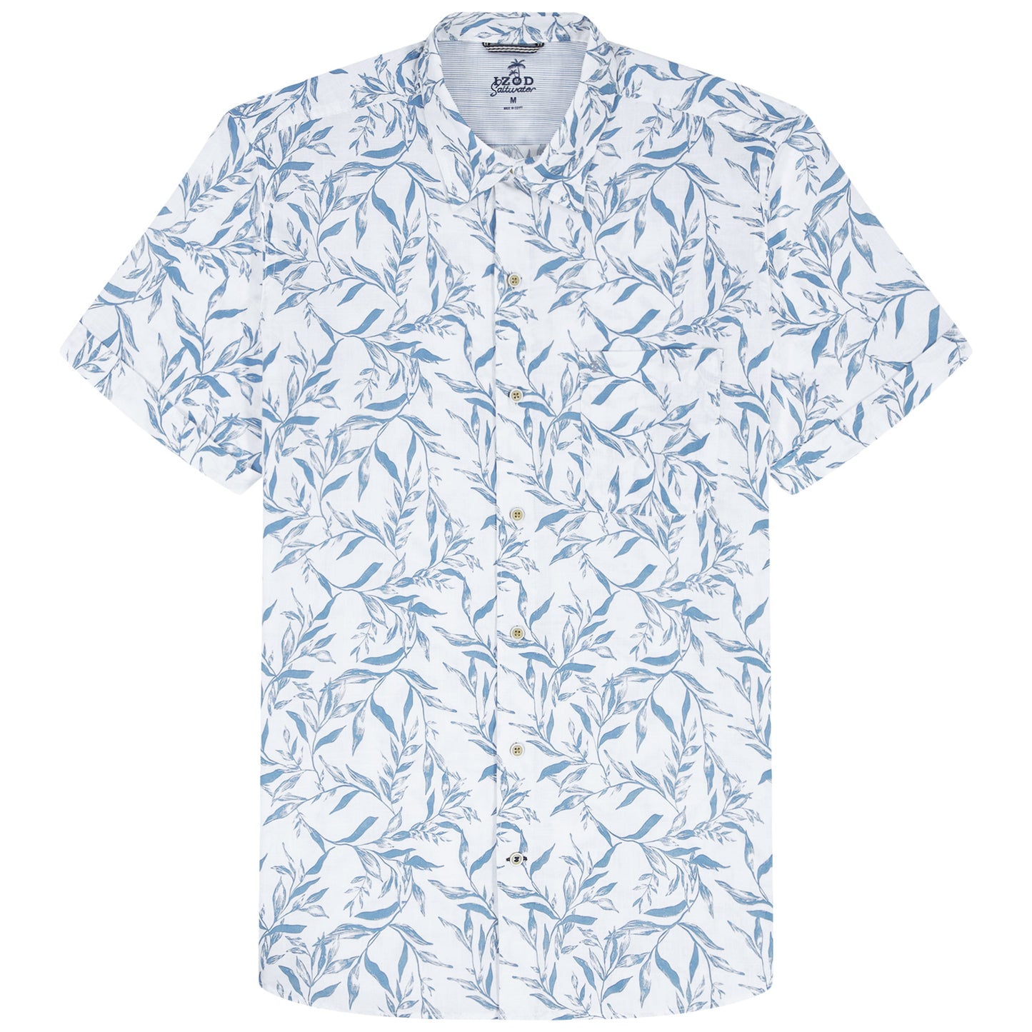 Izod DOCKSIDE CHAMBRAY S/S PRINTED SHIRT - REGATTA