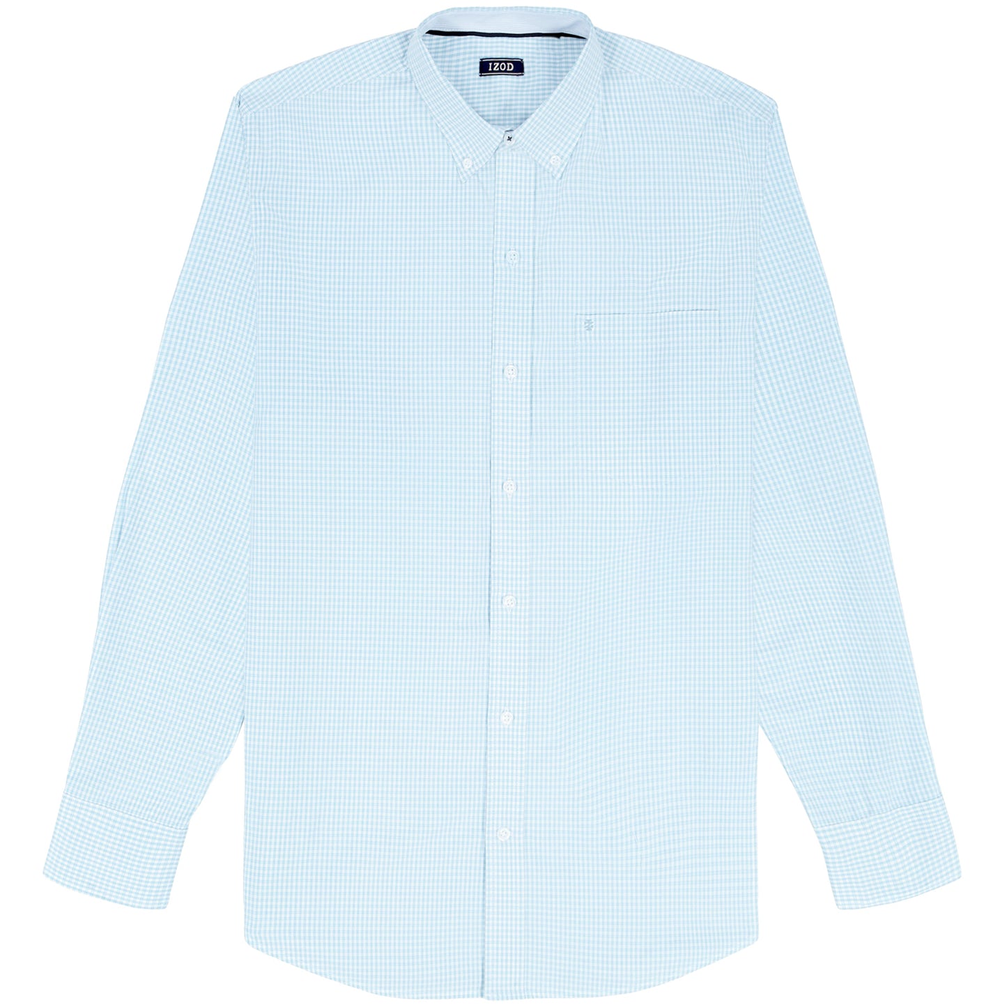 Izod Performance Comfort L/S Plaid Shirt - Milky Blue