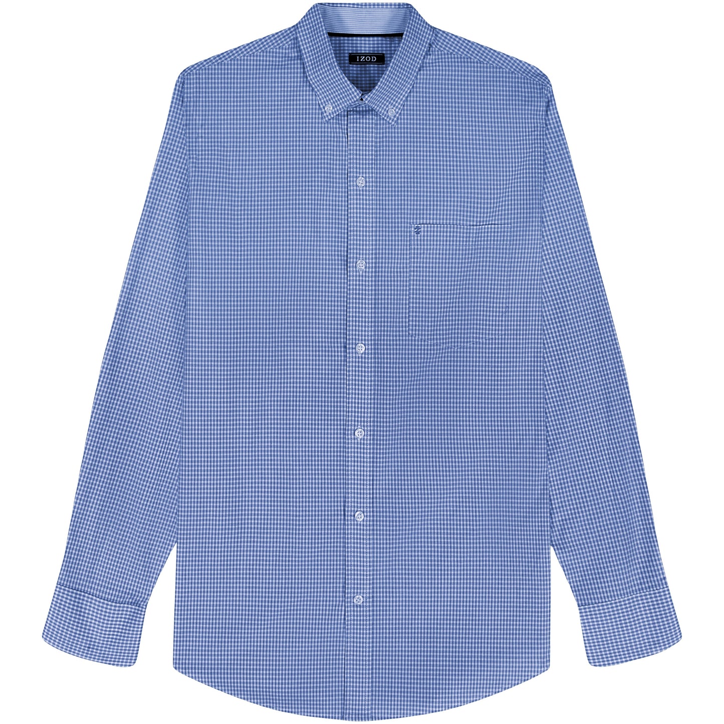 Izod Performance Comfort L/S Plaid Shirt - Cornflower Blue
