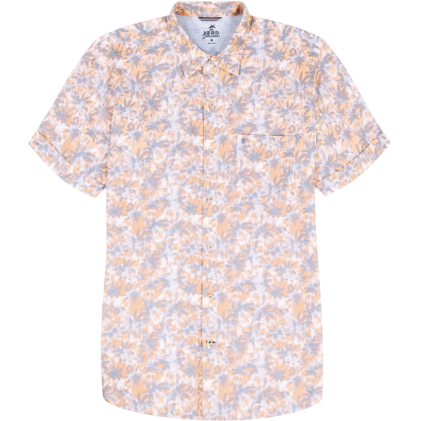 Izod DOCKSIDE CHAMBRAY S/S PRINTED SHIRT - PEACH COBBLER