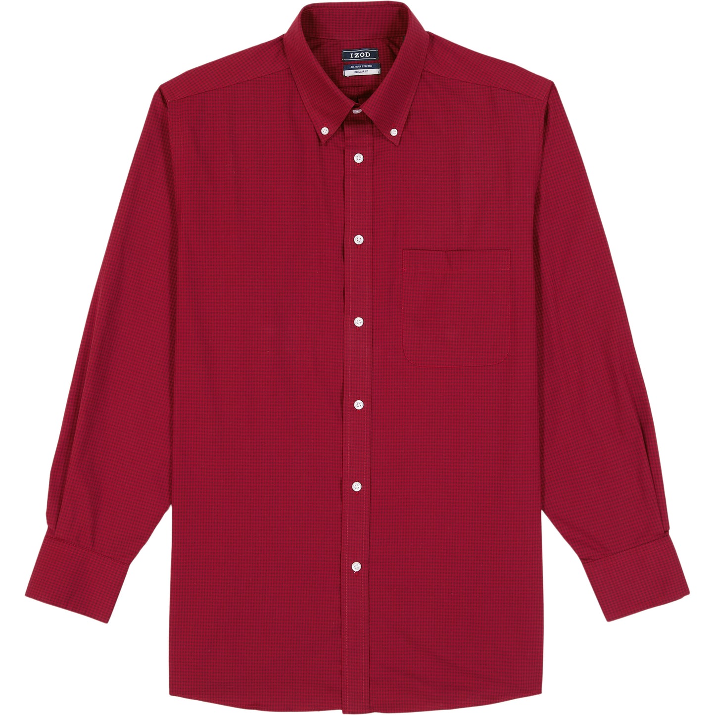 Izod All Over Stretch Button Down Dress Shirt - Biking Red