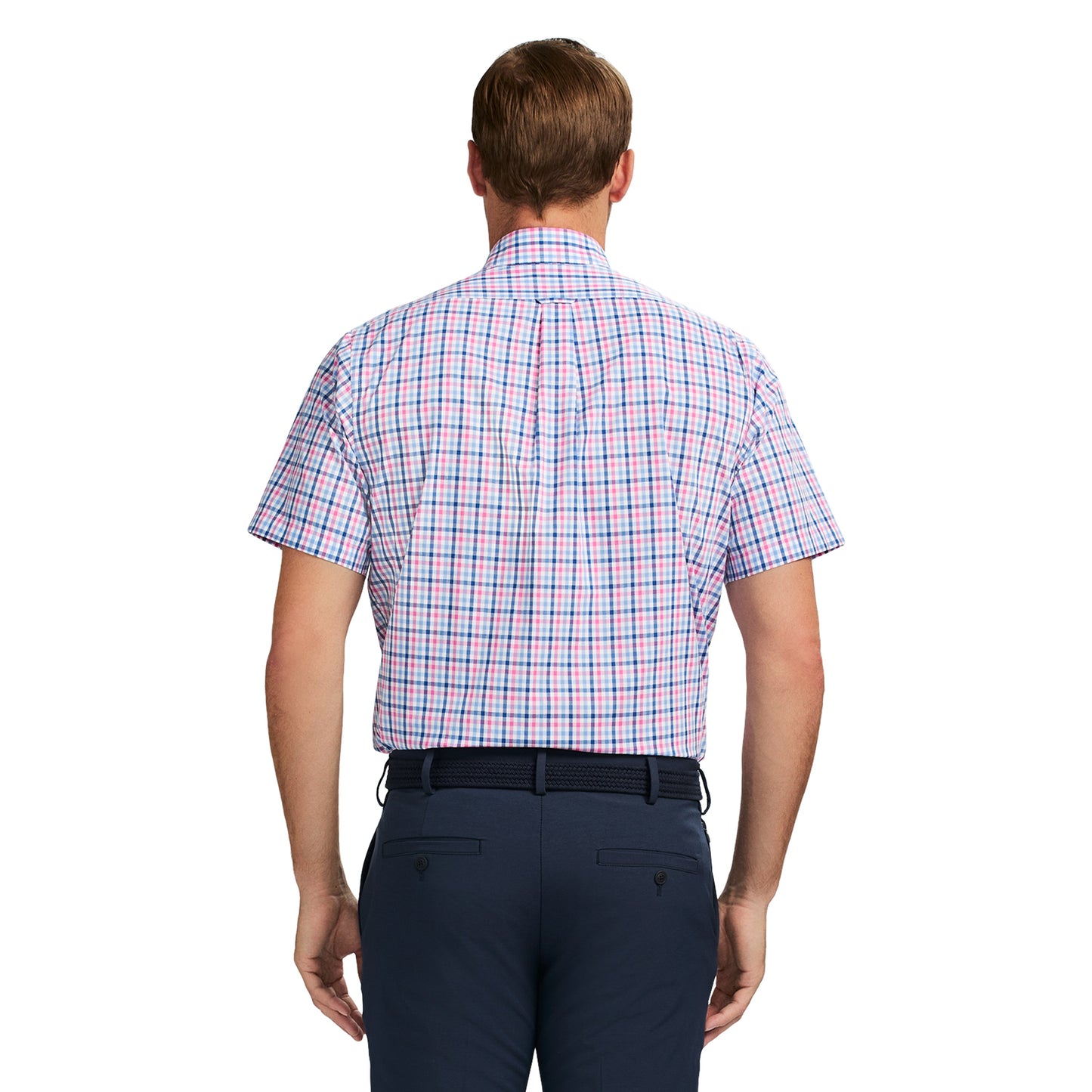 Izod Ss Reg Bd Plaid - Phlox Pink