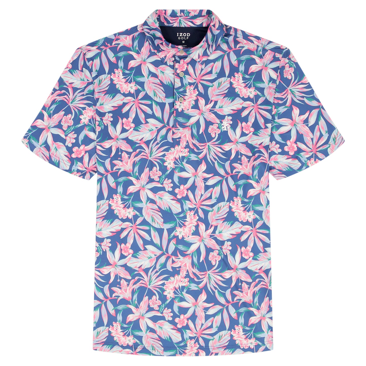 Izod BIG & TALL GOLF SWINGFLEX ELITE PRINTED POLO - BRIGHT COBALT