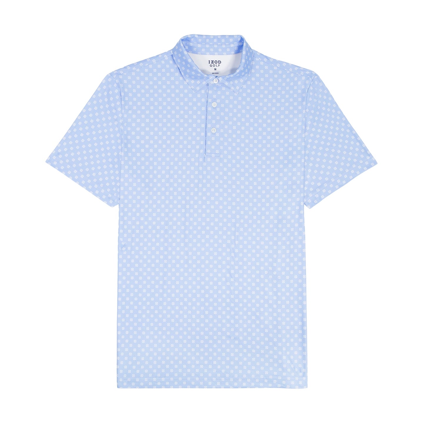 Izod BIG & TALL GOLF SWINGFLEX ELITE PRINTED POLO - PLACID BLUE