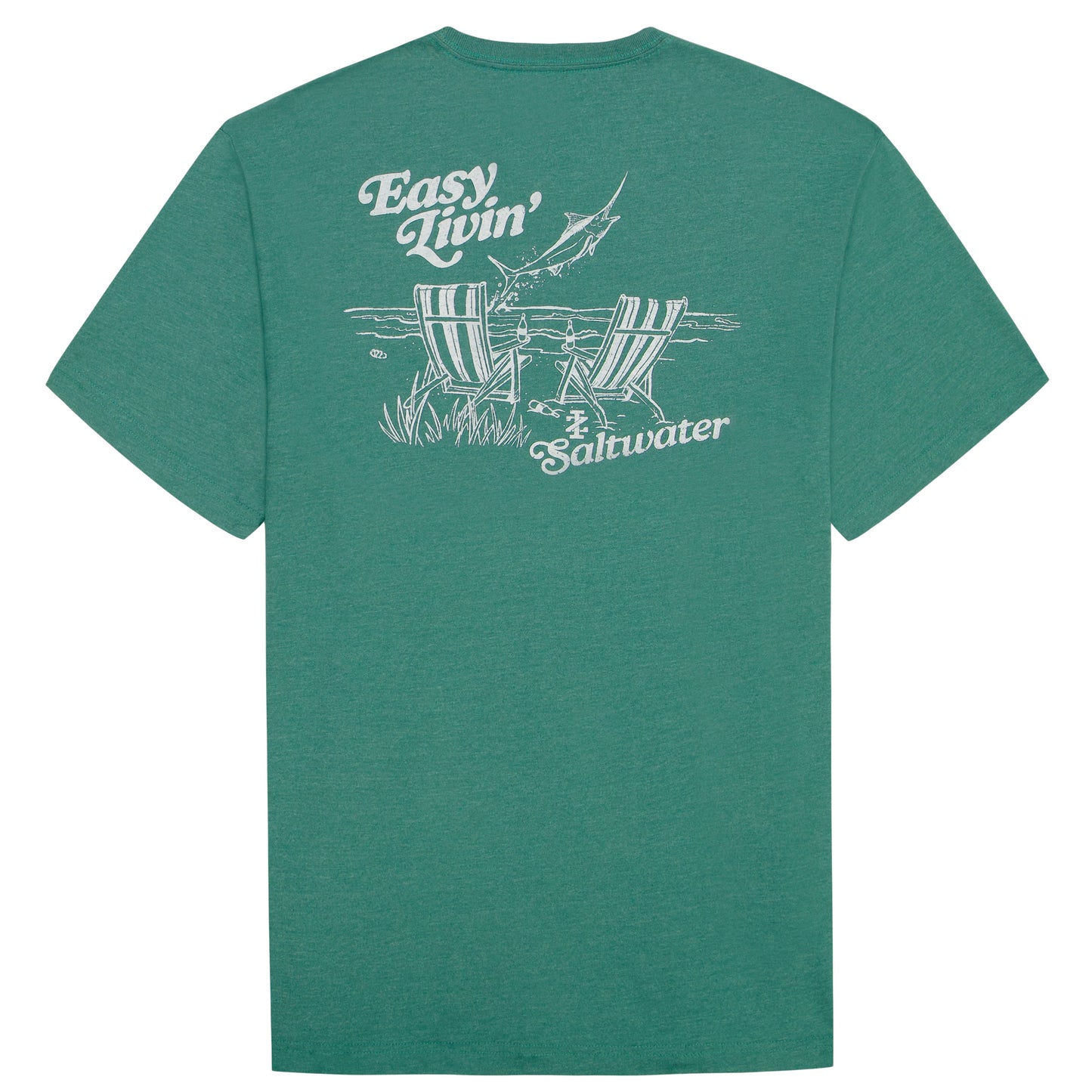 Izod BIG & TALL SALTWATER SHORT SLEEVE GRAPHIC TEE - SMOKE PINE