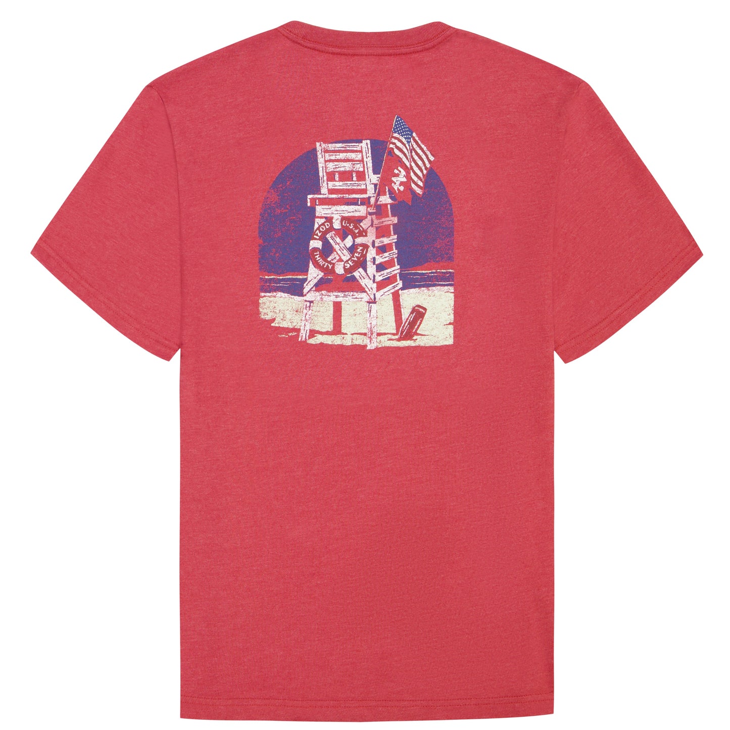 Izod BIG & TALL SALTWATER SHORT SLEEVE GRAPHIC TEE - GARNET ROSE