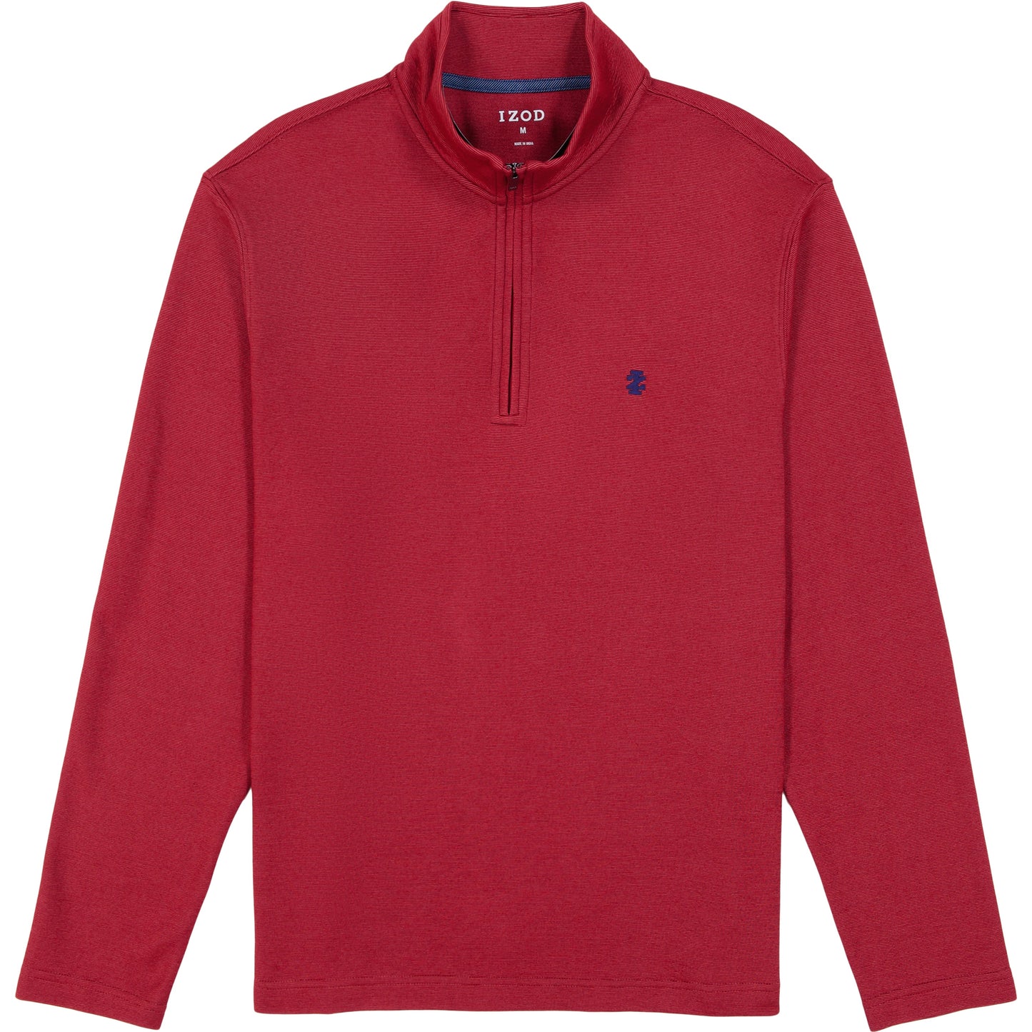 Izod Big & Tall Performance Comfort Striped Quarter Zip - Tomato