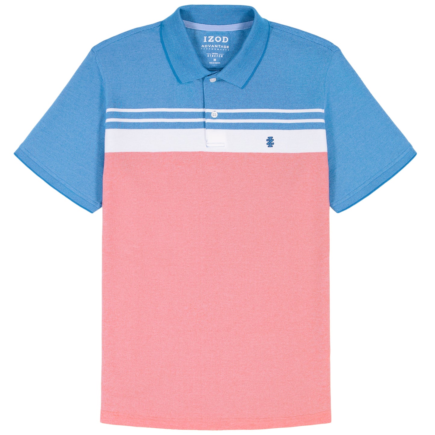Izod BIG & TALL ADVANTAGE PERFORMANCE STRIPED POLO - LAPIS BLUE