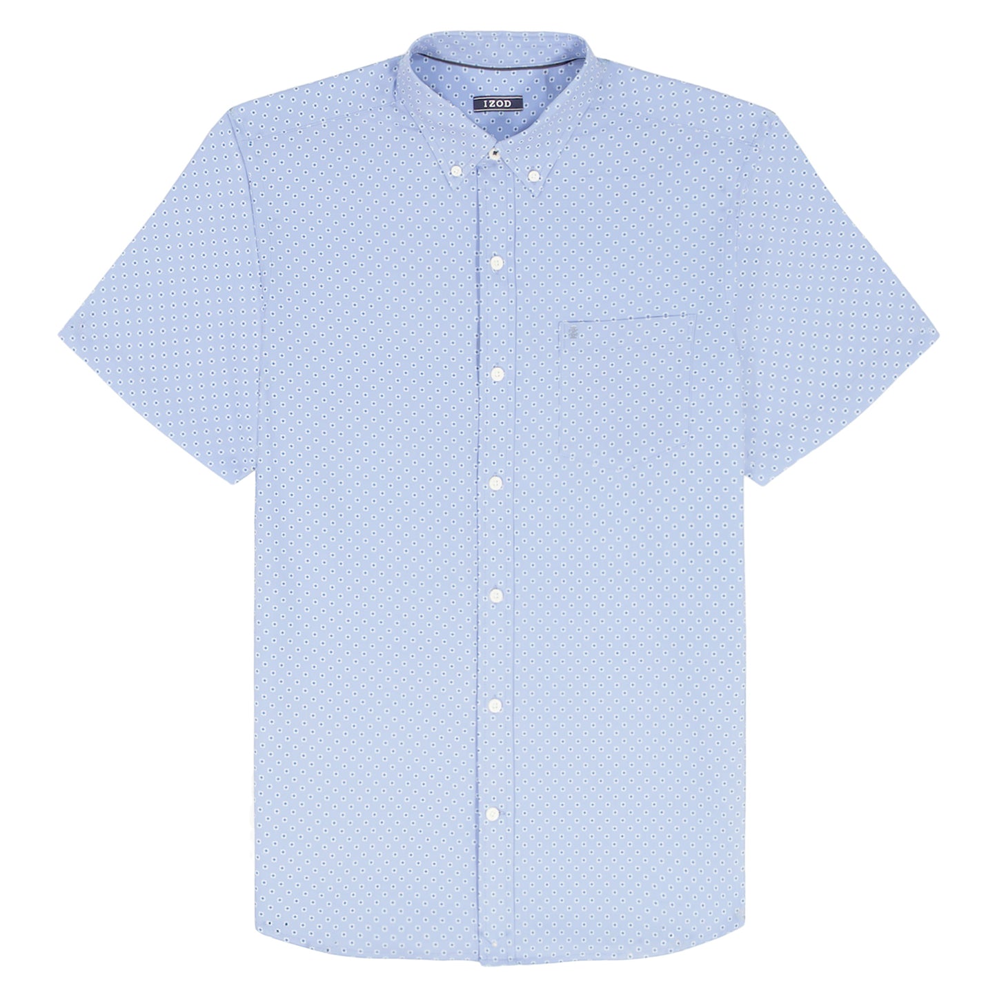 Izod BIG & TALL BREEZE S/S PRINTED BUTTON-DOWN SHIRT - CORNFLOWER BLUE