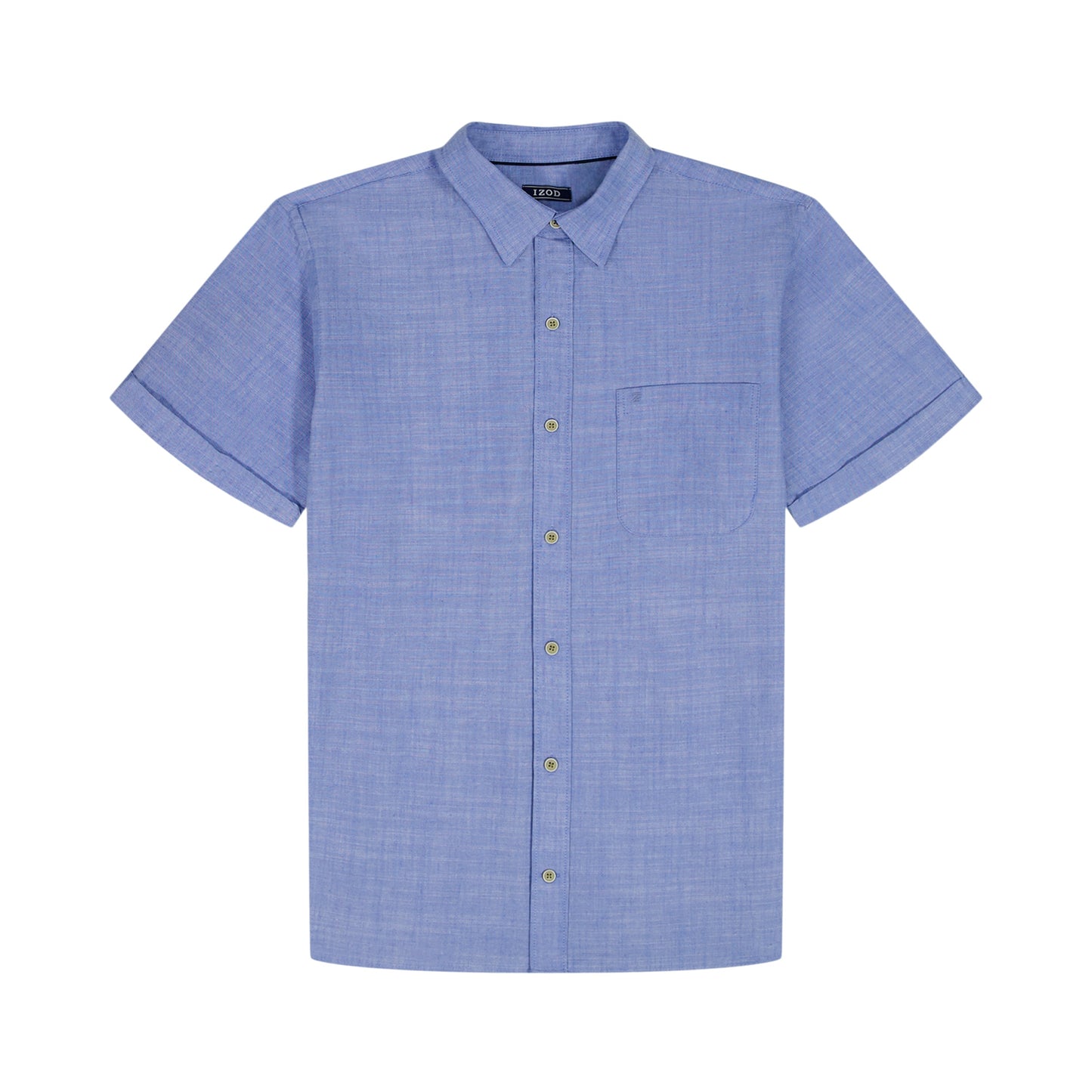 Izod BIG & TALL LUXURY S/S BUTTON-DOWN SHIRT - REGATTA
