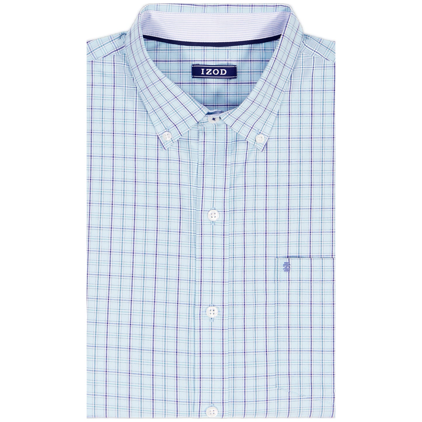 Izod BIG & TALL PERFORMANCE COMFORT L/S BUTTON-DOWN SHIRT - TANAGER TURQUOI