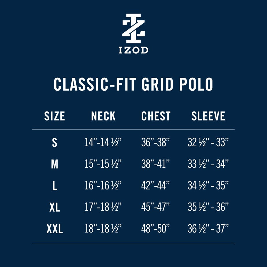 Izod Performance Golf Grid Stretch Polo - Asphalt