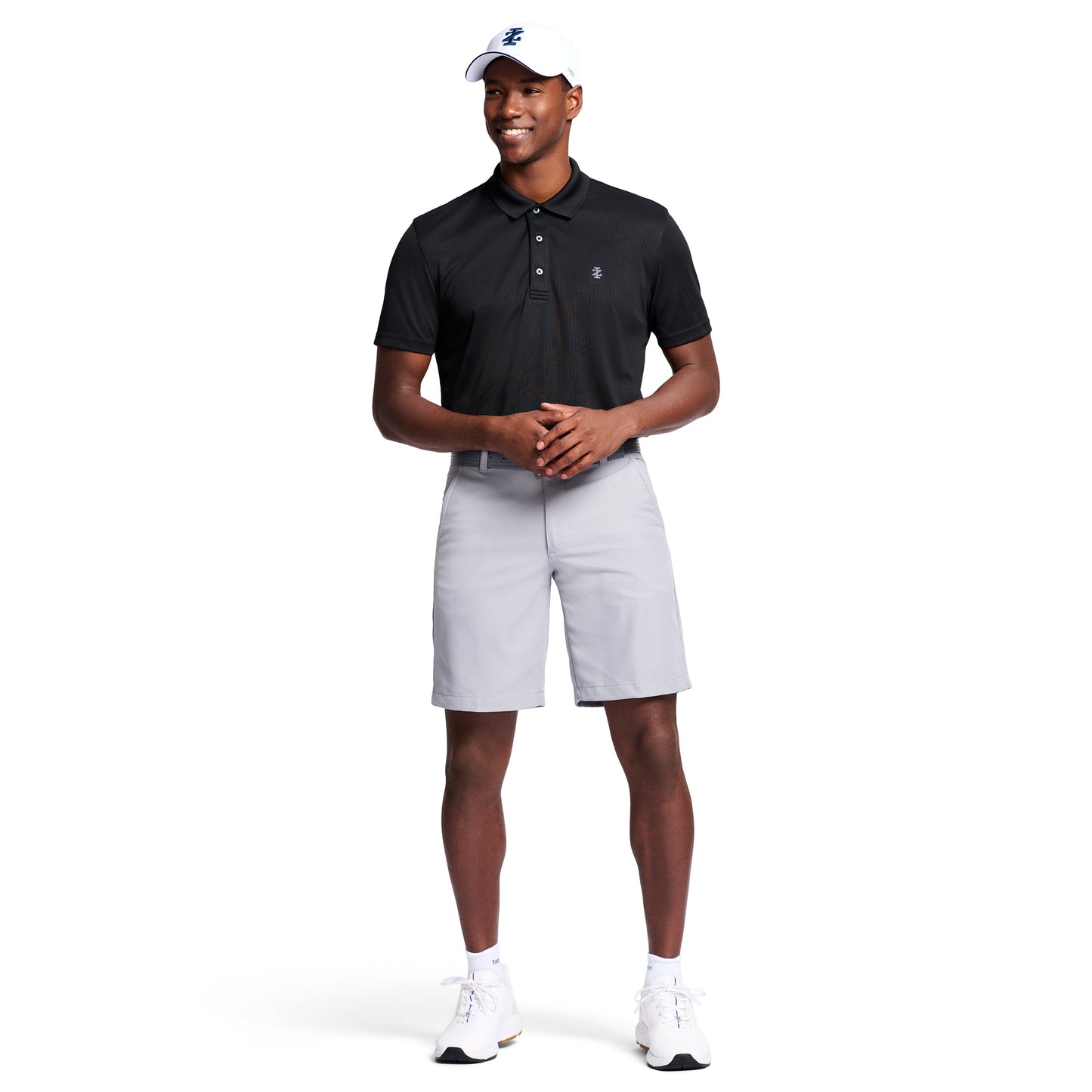 Izod Performance Golf Grid Stretch Polo - Black