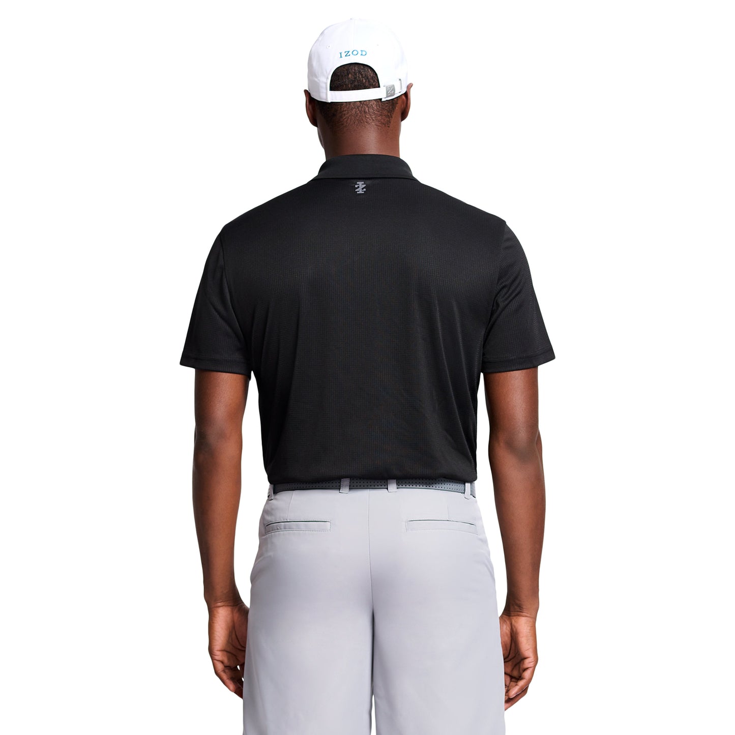 Izod Performance Golf Grid Stretch Polo - Black