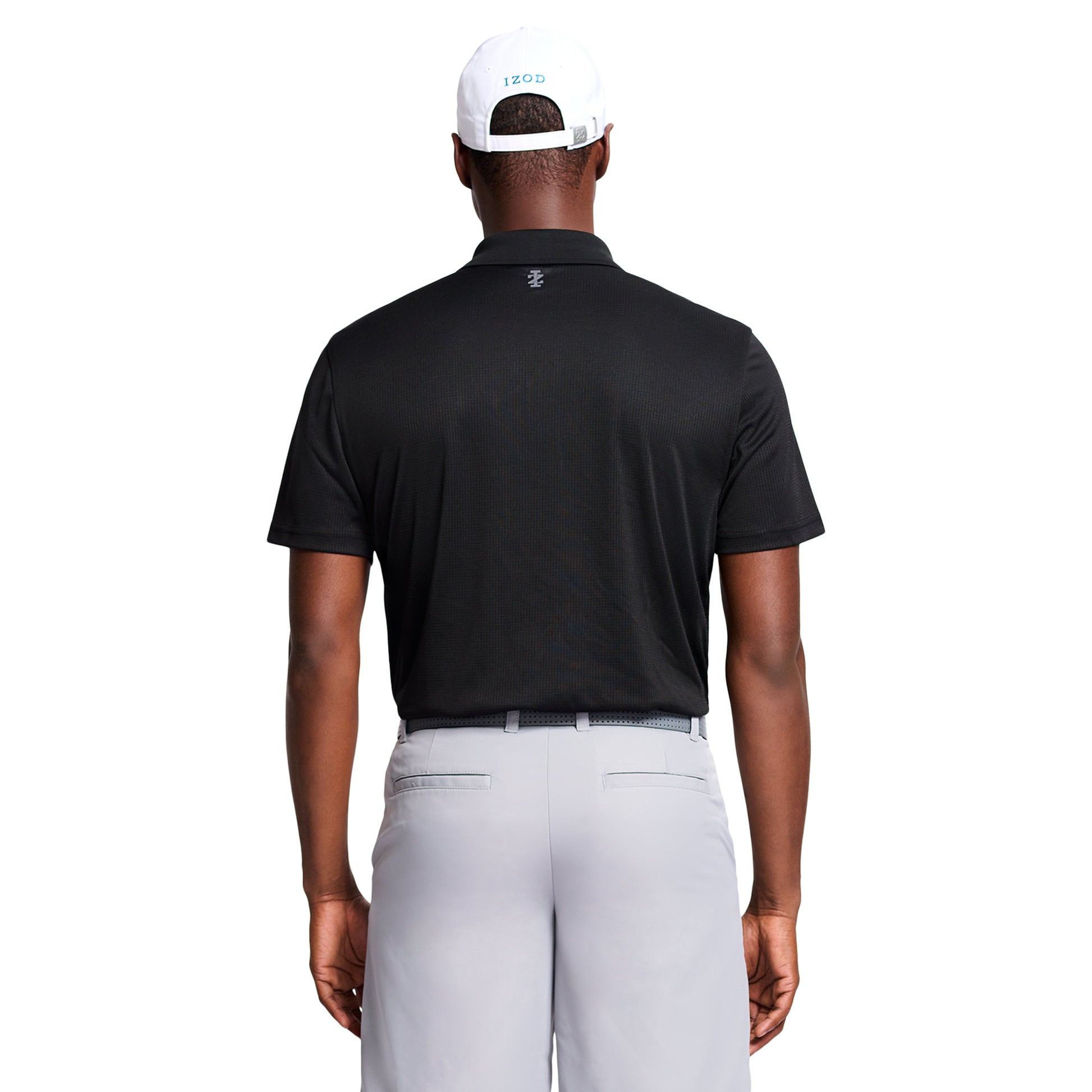 Izod Performance Golf Grid Stretch Polo - Black