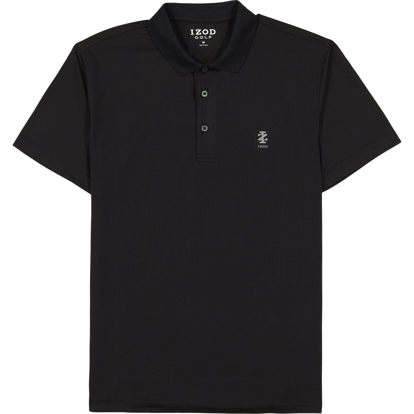 Izod Performance Golf Grid Stretch Polo - Black