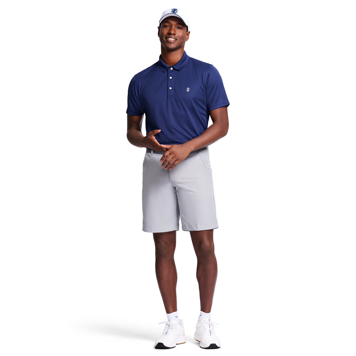 Izod Performance Golf Grid Stretch Polo - Peacoat