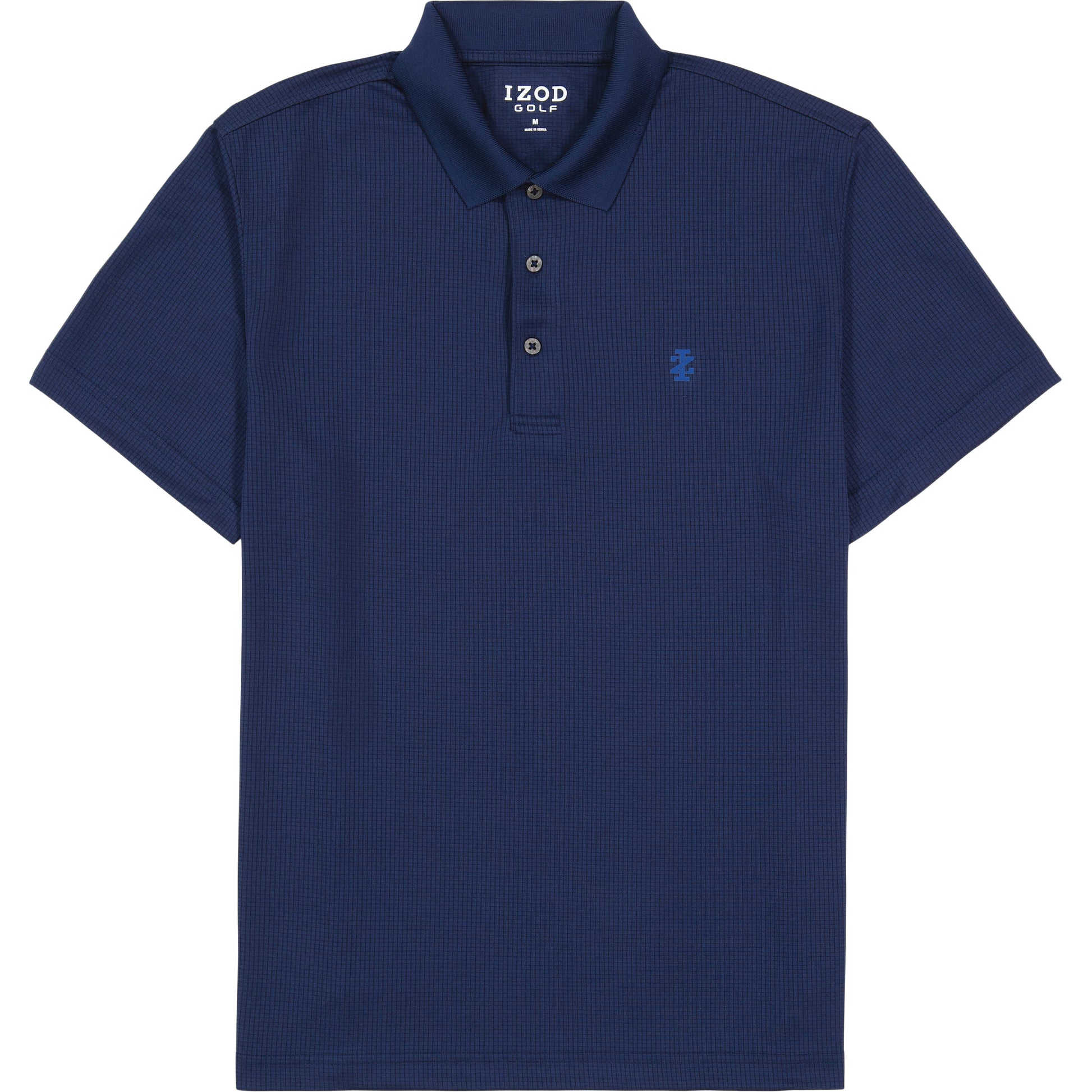 Izod Performance Golf Grid Stretch Polo - Peacoat