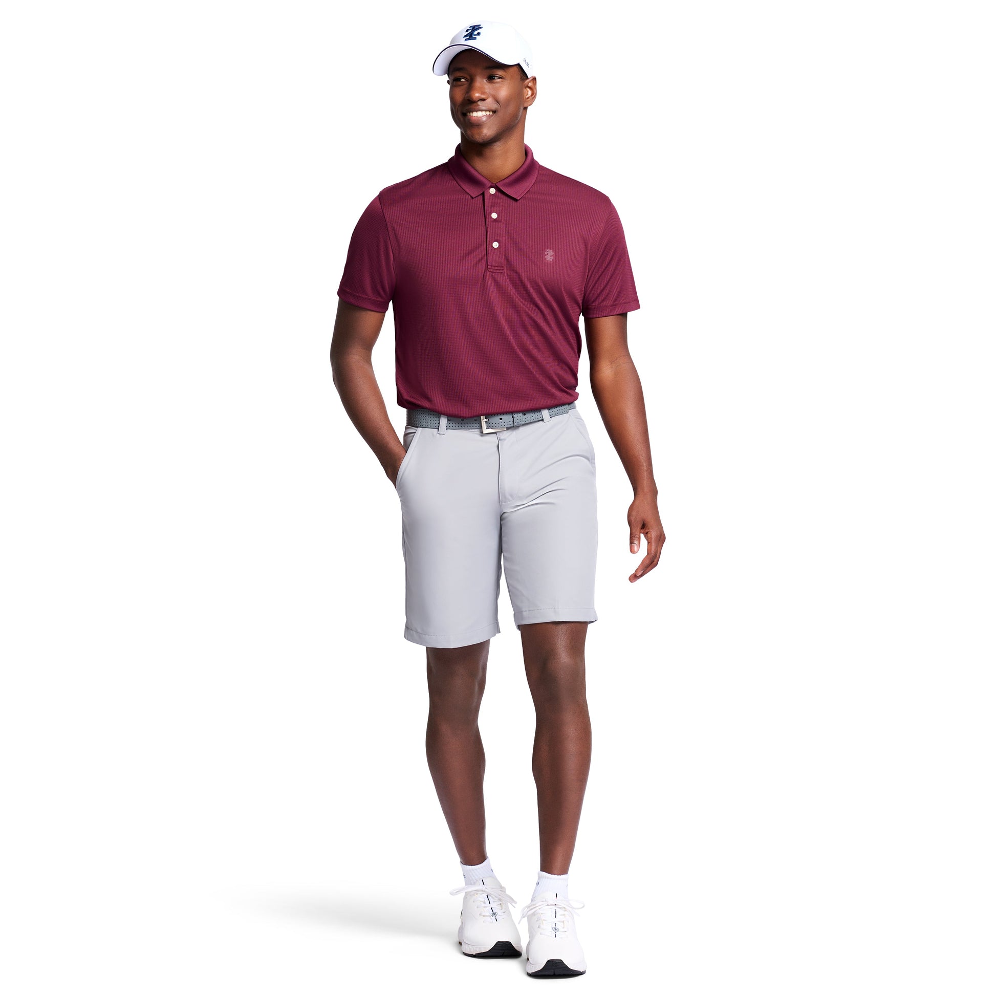 Izod Performance Golf Grid Stretch Polo - Fig