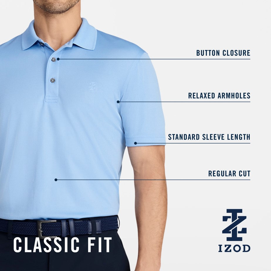 Izod Performance Golf Grid Stretch Polo - Fig