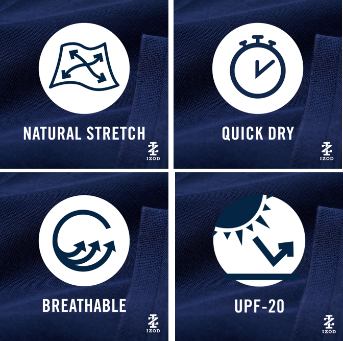 Izod Performance Golf Grid Stretch Polo - Fig