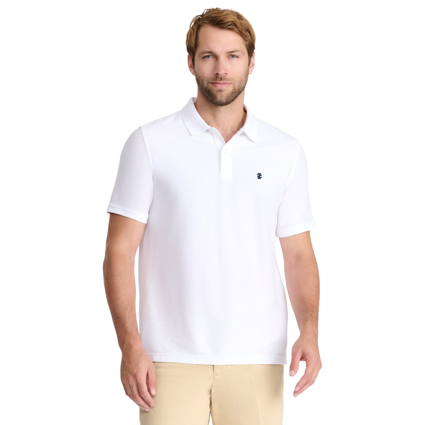 Izod ADVANTAGE PERFORMANCE SHORT-SLEEVE POLO SHIRT BRIGHT WHITE