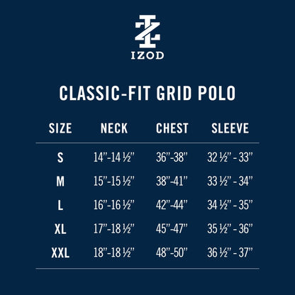 Izod Performance Golf Grid Stretch Polo - Riveria Blue