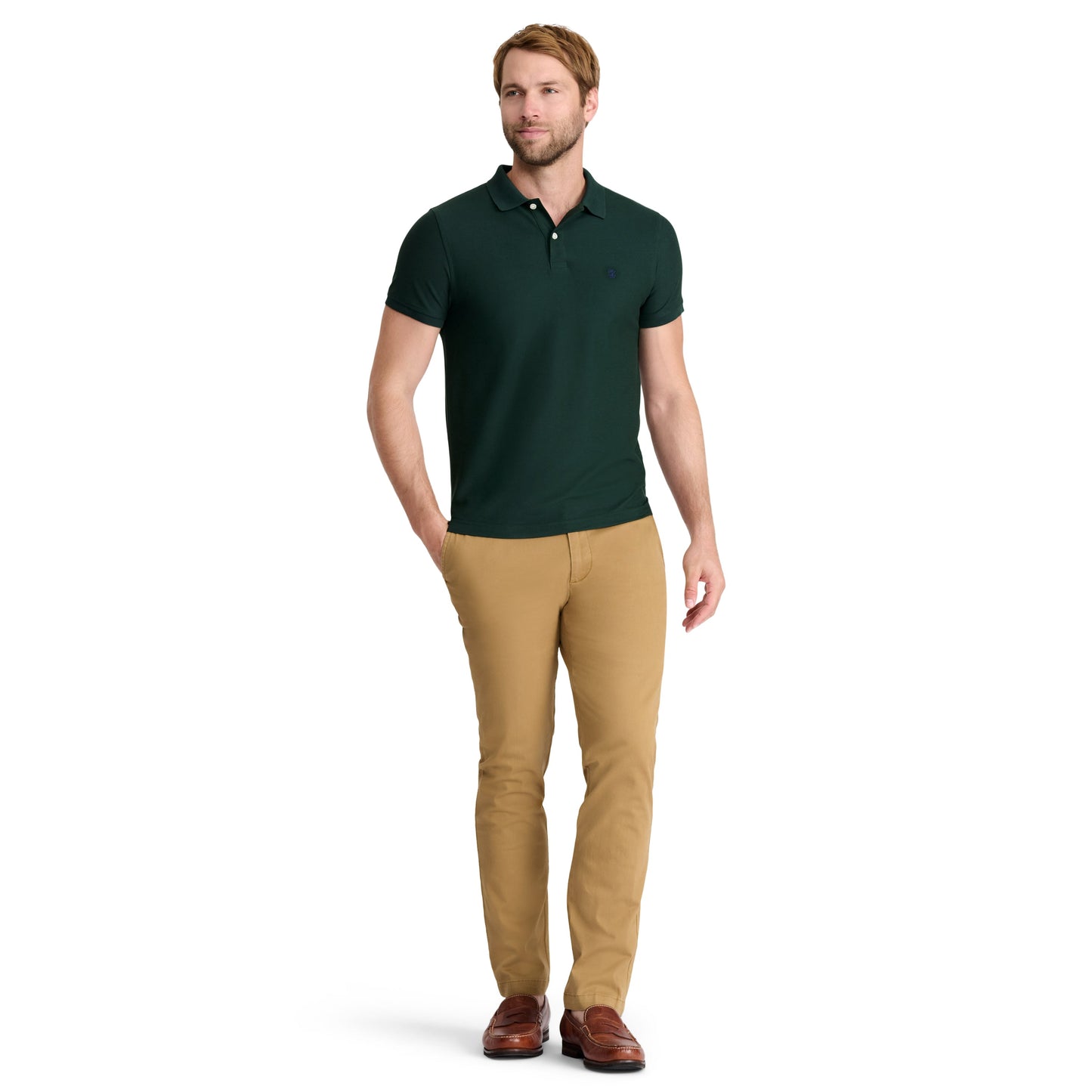 Izod ADVANTAGE PERFORMANCE SHORT-SLEEVE POLO SHIRT WILD FERN